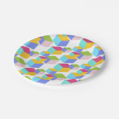 Farbenfrohe Spielzeugblöcke Art Pattern Pappteller (Schrägansicht)