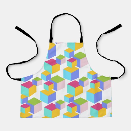 Farbenfrohe Spielzeugblöcke Art Pattern Schürze (Vorderseite)