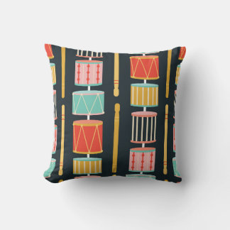 Farbenfrohe Spielzeugtrommeln Nahtloses Muster Kissen