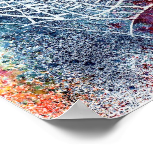 farbenfrohe Spinnennetz Poster (Ecke)