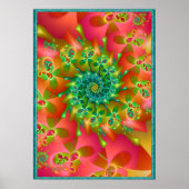 Farbenfrohe Spinning-Herzen Poster (Vorne)