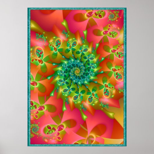 Farbenfrohe Spinning-Herzen Poster (Vorne)