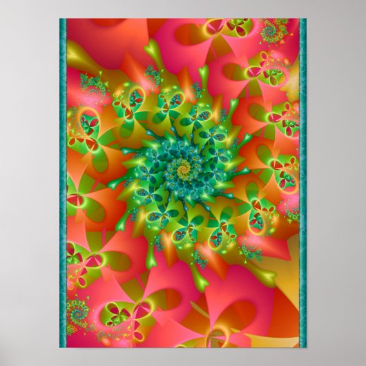 Farbenfrohe Spinning-Herzen Poster (Vorne)