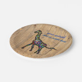 Farbenfrohe Spiral Giraffe Papier Teller (Schrägansicht)