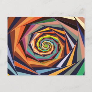 Farbenfrohe Spirale Abstrakt in der linearen flach Postkarte