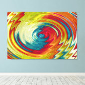 Farbenfrohe Spirale Abstrakte Kunst Leinwanddruck (Insitu (Holzboden))