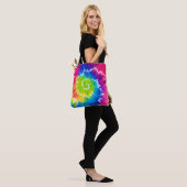 Farbenfrohe Spiralen-Ästhetik-Einkaufstasche Tasche (Am Model)