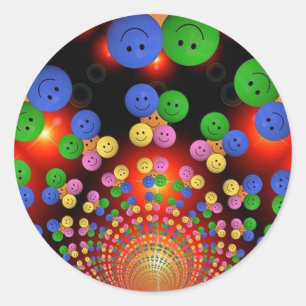 Farbenfrohe Spiralkleber für das Gesicht Runder Aufkleber