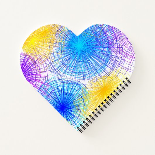 Farbenfrohe Spiralkreise Herznotebooks Notizbuch (Rückseite)