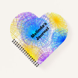 Farbenfrohe Spiralkreise Herznotebooks Notizbuch