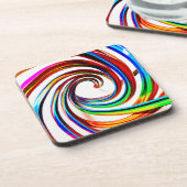 Farbenfrohe Spiralmuster Kunst Getränkeuntersetzer (Linke Seite)