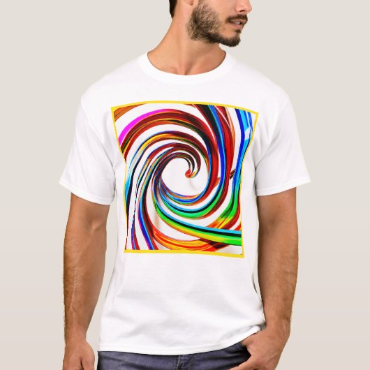 Farbenfrohe Spiralmuster Kunst T-Shirt (Vorderseite)