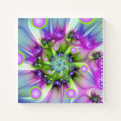 Farbenfrohe Spiralrundformen Abstrakter Name des F Notizblock (Rückseite)