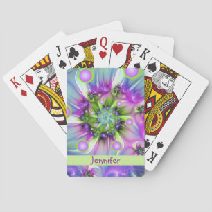 Farbenfrohe Spiralrundformen Abstrakter Name des F Spielkarten
