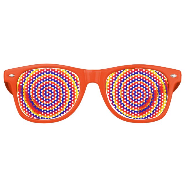 Farbenfrohe Spiralspirale Hypnotic Optical Illusio Partybrille (Vorderseite)