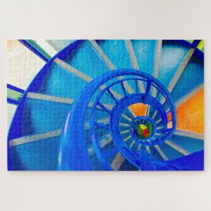 Farbenfrohe Spiraltreppe 1000+ Puzzle