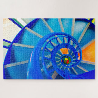 Farbenfrohe Spiraltreppe 1000+ Puzzle