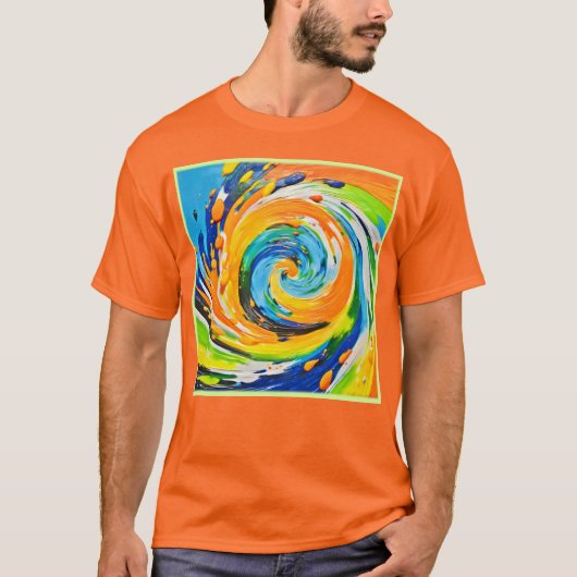 Farbenfrohe Spiralvortex-Design T-Shirt (Vorderseite)