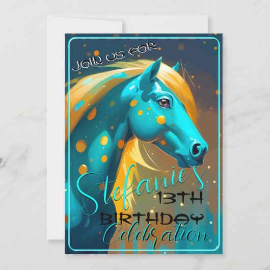 Farbenfrohe Spirit Pony 25 Geburtstag Einladung (Vorderseite)