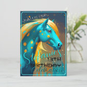Farbenfrohe Spirit Pony 25 Geburtstag Einladung (Stehend Vorderseite)