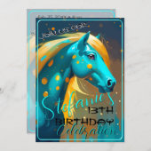 Farbenfrohe Spirit Pony 25 Geburtstag Einladung (Vorne/Hinten)