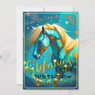 Farbenfrohe Spirit Pony 27 Geburtstagseinladung Einladung