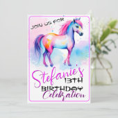 Farbenfrohe Spirit Pony 2 Geburtstag Einladung (Stehend Vorderseite)