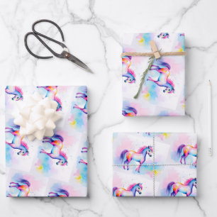 Farbenfrohe Spirit Pony 2 Wrapping Paper Sheets Geschenkpapier Set