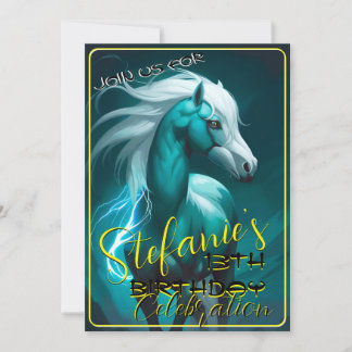 Farbenfrohe Spirit Pony 53 Geburtstagseinladung Einladung