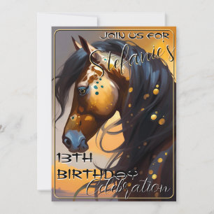 Farbenfrohe Spirit Pony 67 Geburtstagseinladung Einladung