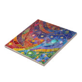 Farbenfrohe spirituelle Abstrakte Regenbogenströmu Fliese (Seite)