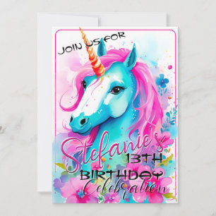 Farbenfrohe Spirituosen Pony 18 Geburtstagseinladu Einladung
