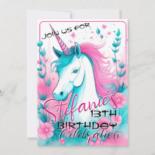 Farbenfrohe Spirituosen Pony 19 Geburtstag Einladu Einladung