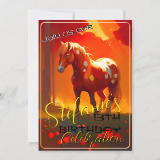 Farbenfrohe Spirituosen Pony 21 Geburtstag Einladu Einladung