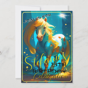 Farbenfrohe Spirituosen Pony 23 Geburtstag Einladu Einladung