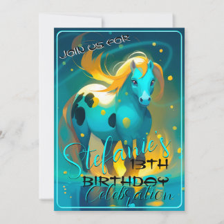 Farbenfrohe Spirituosen Pony 24 Geburtstag Einladu Einladung