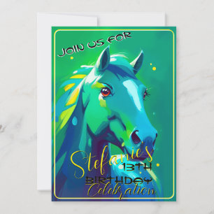 Farbenfrohe Spirituosen Pony 36 Geburtstag Einladu Einladung