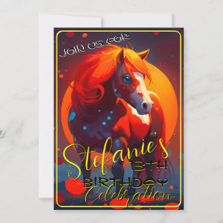 Farbenfrohe Spirituosen Pony 38 Geburtstag Einladu Einladung