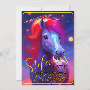 Farbenfrohe Spirituosen Pony 45 Geburtstag Einladu Einladung