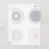 Farbenfrohe Spirographien2 Postkarte (Vorne/Hinten)