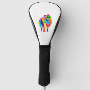Farbenfrohe Spitz Artwork - Hund Lover Animal Bre Golf Headcover