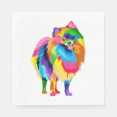 Farbenfrohe Spitz Artwork - Hund Lover Animal Bre Serviette (Vorderseite)