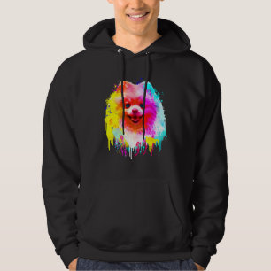 Farbenfrohe Spitz Handgemälde Kunst Hoodie
