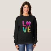 Farbenfrohe Spitz Hund Mama Spitz Sweatshirt (Vorne ganz)