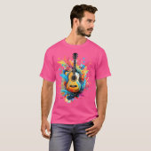 Farbenfrohe Splash Art Acoustic Guitar Player Guit T-Shirt (Vorne ganz)