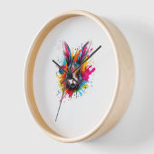 Farbenfrohe Splash Art Niedliches kontinentales Ka Uhr (Winkel)