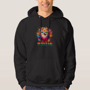 Farbenfrohe Splash Art Spitz Portrait Pom Welpe Hoodie