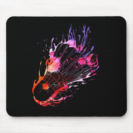 Farbenfrohe Splash Badminton Shuttle Mousepad (Vorne)