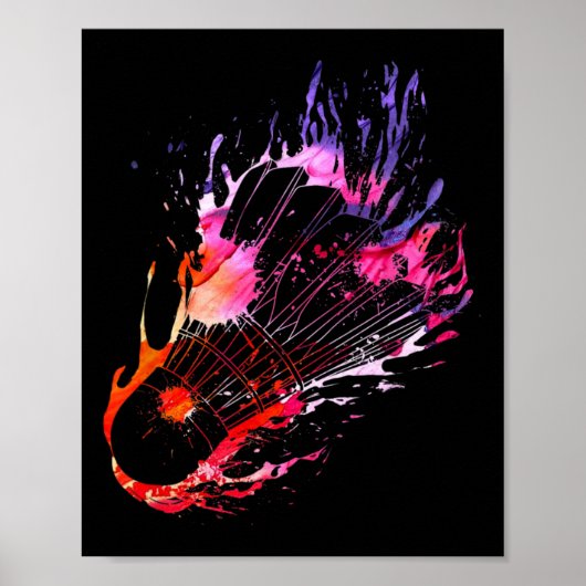 Farbenfrohe Splash Badminton Shuttle Poster (Vorne)