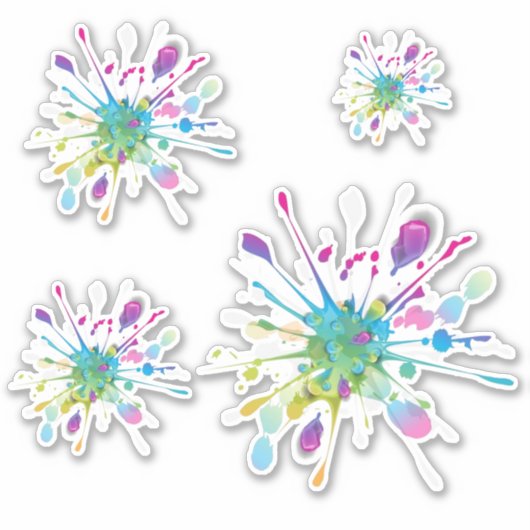 Farbenfrohe Splash-Design Aufkleber (Vorderseite)